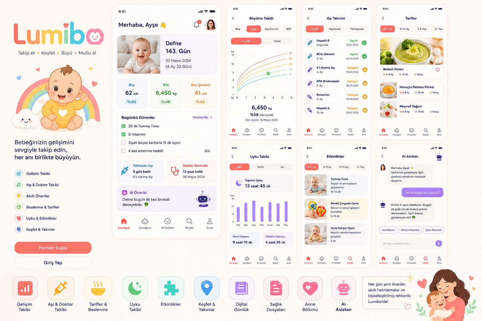 BabyLife Uygulama Arayüzü